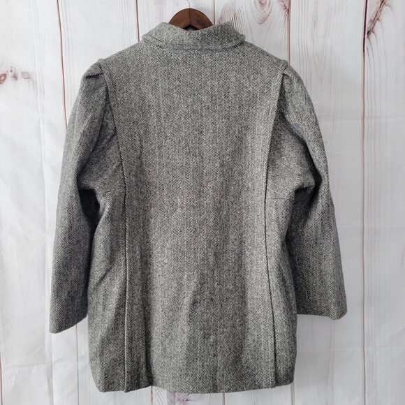 Vintage Stephanie Mathews Gray Wool Jacket Women’s L Button Double Breasted USA - Picture 2 of 6